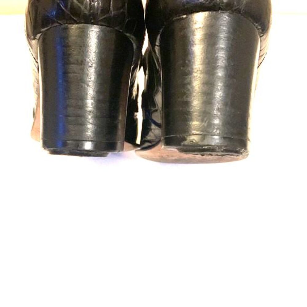 Women's Black Alligator Pumps Made in Italy Old Money Luxury Vintage Mauri Luxe - Picture 11 of 15